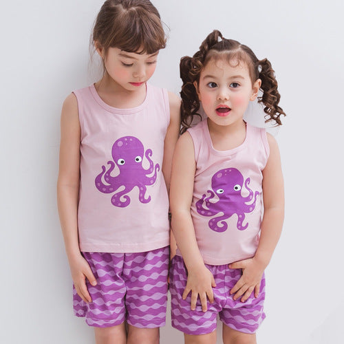 紫色章魚▷夏日空氣衣無袖韓國童裝