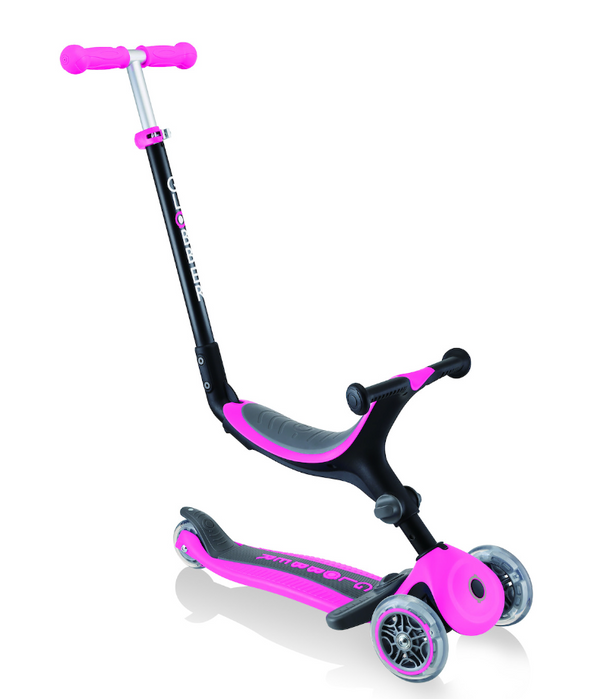 Globber GO UP Fold Plus Convertible Scooter - Pink