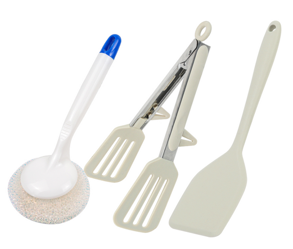 【LMG】3pcs Non-stick Pan Utensils 不沾鍋專用配件組(不沾桌食物夾鏟+多功能玉子燒鏟+鍋刷)