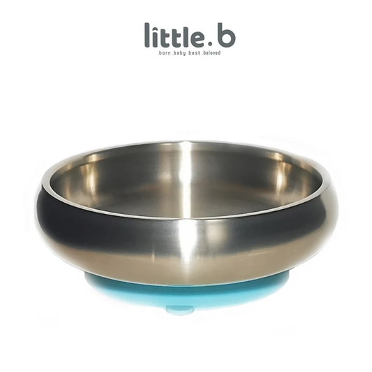 Baby Feeding Stainless Steel-Double-ply 316 Stainless Steel Suction Cereal Bowl - BLUE