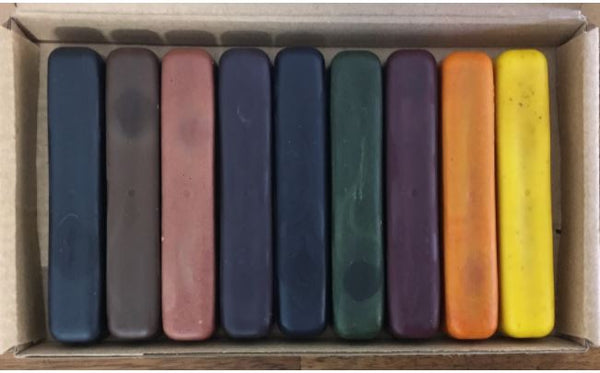 ECO CRAYONS STICKS - 9 COLOUR BOX: 100% NATURAL PLANT BASED CRAYONS