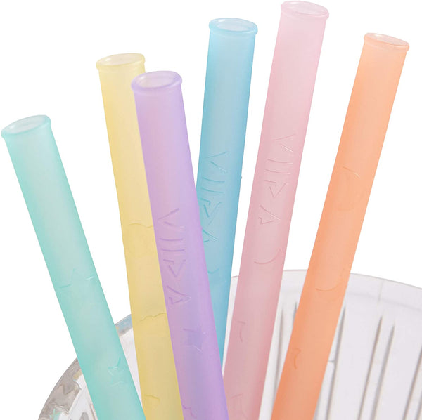 VIIDA Joy rainbow Silicone Straw set