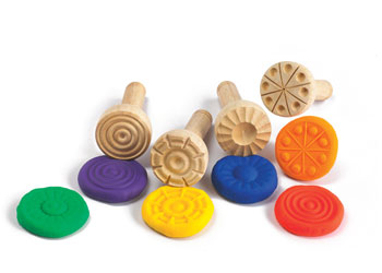 Wooden Dough Stampers Set of 4 Designs
