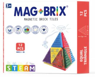 MAGBRIX® MAGNETIC BRICK TILE - EQUILATERAL TRIANGLE 12 PCS PACK