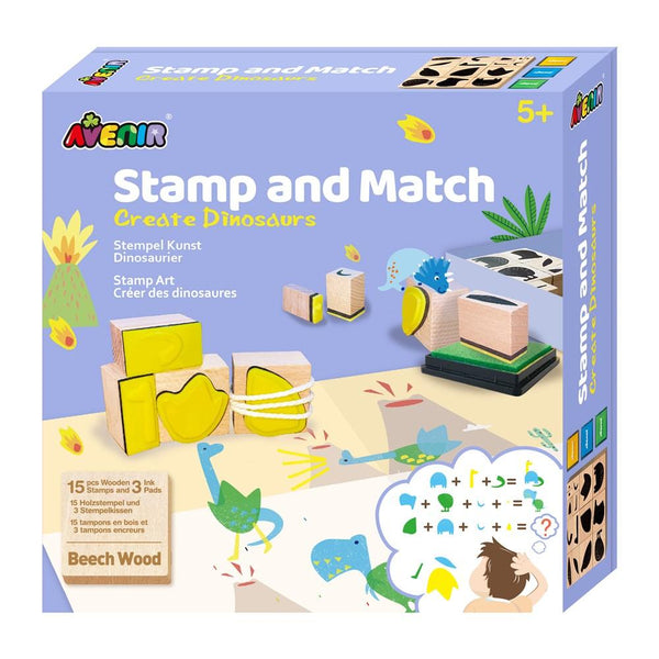 AVENIR - STAMP & MATCH - CREATE DINOSAURS