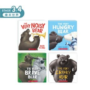 Cranky Bear and Friends 四書合售 (4本繪本+4張隨身點讀小卡，不含錄音點讀筆)